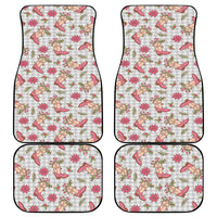 Gray Paniolo Palaka Hawaiian Cowgirl Christmas Car Mats - Polynesian Pride