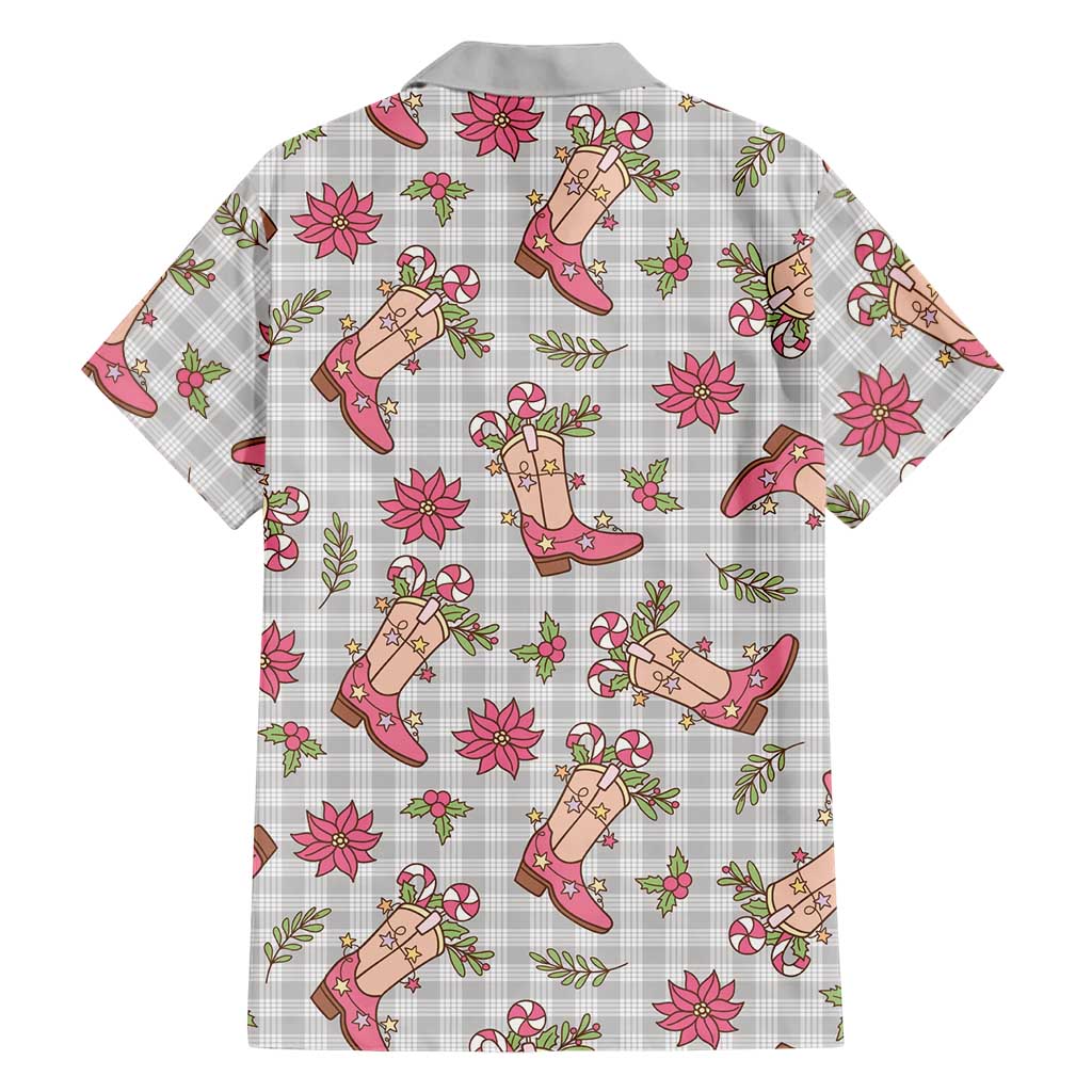 Gray Paniolo Palaka Hawaiian Cowgirl Christmas Family Matching Puletasi and Hawaiian Shirt LT9 - Polynesian Pride