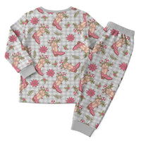 Gray Paniolo Palaka Hawaiian Cowgirl Christmas Pajama Set - Polynesian Pride