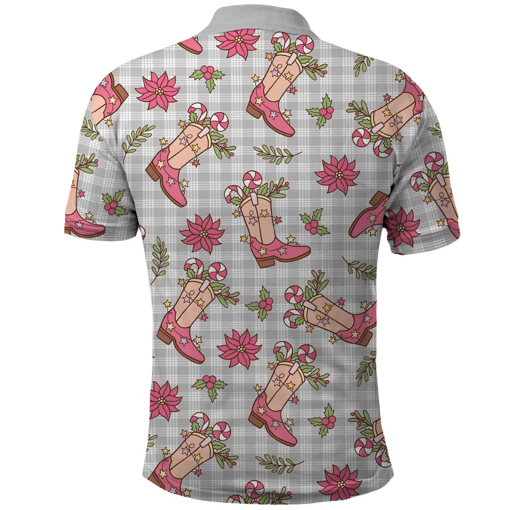 Gray Paniolo Palaka Hawaiian Cowgirl Christmas Polo Shirt - Polynesian Pride