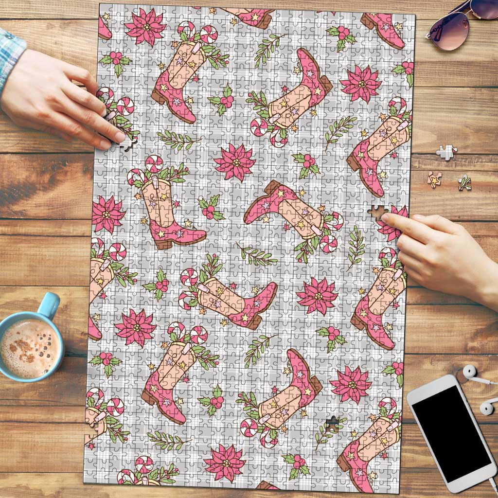 Gray Paniolo Palaka Hawaiian Cowgirl Christmas Puzzle - Polynesian Pride