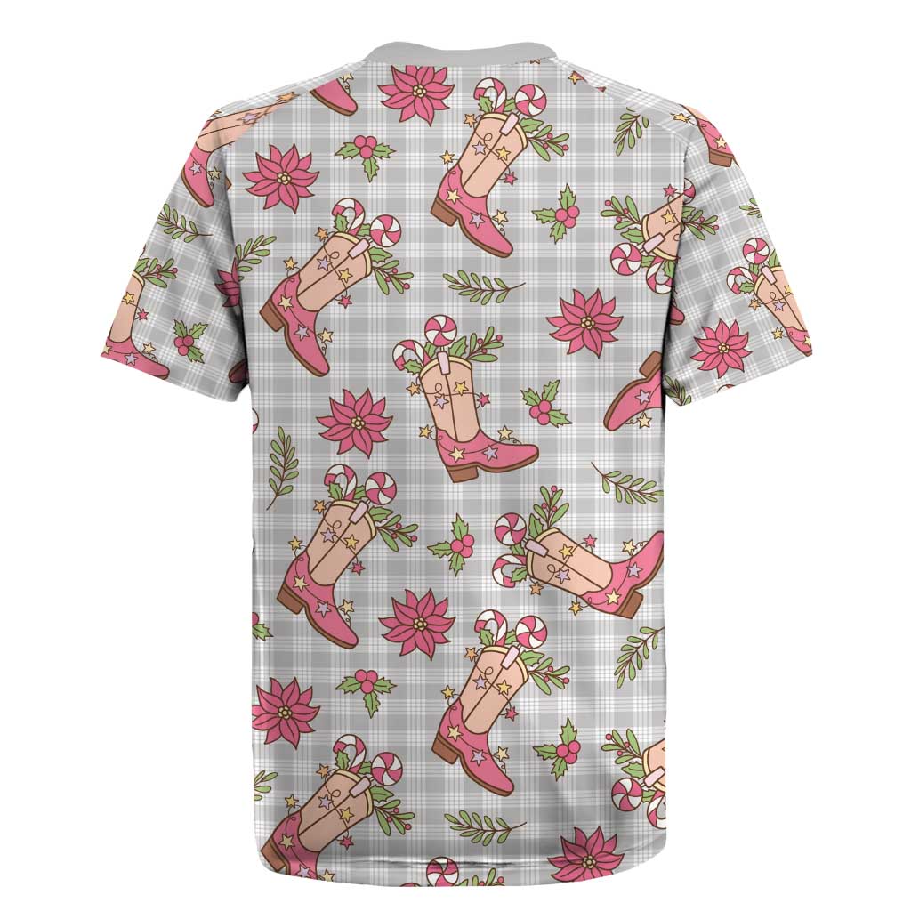 Gray Paniolo Palaka Hawaiian Cowgirl Christmas Rugby Jersey - Polynesian Pride