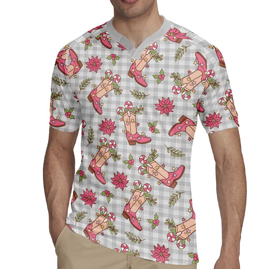 Gray Paniolo Palaka Hawaiian Cowgirl Christmas Rugby Jersey - Polynesian Pride