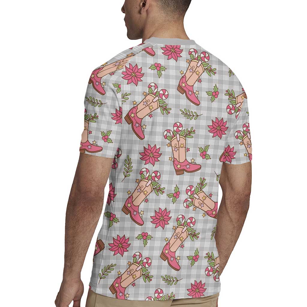 Gray Paniolo Palaka Hawaiian Cowgirl Christmas Rugby Jersey - Polynesian Pride