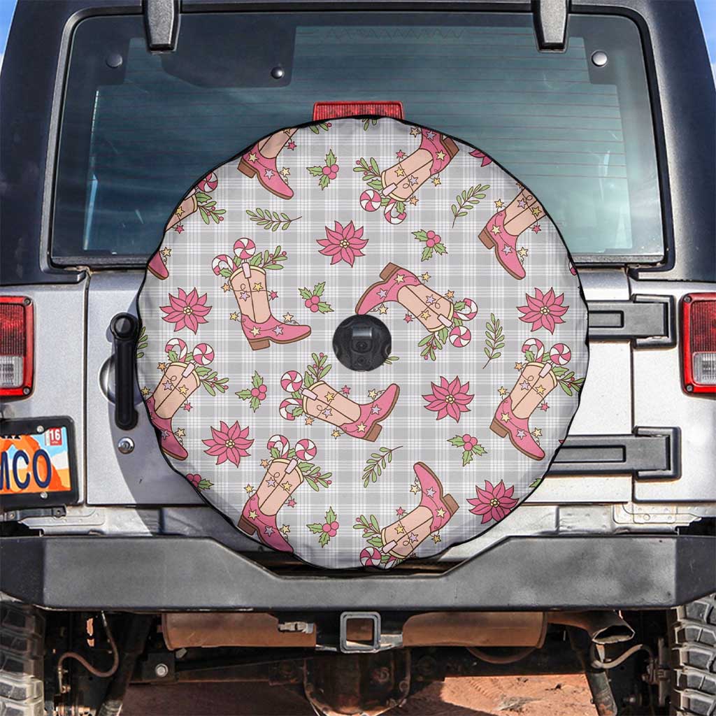 Gray Paniolo Palaka Hawaiian Cowgirl Christmas Spare Tire Cover - Polynesian Pride