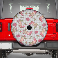 Gray Paniolo Palaka Hawaiian Cowgirl Christmas Spare Tire Cover - Polynesian Pride