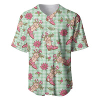 Green Paniolo Palaka Hawaiian Cowgirl Christmas Baseball Jersey - Polynesian Pride