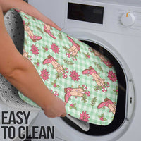 Green Paniolo Palaka Hawaiian Cowgirl Christmas Bathroom Set - Polynesian Pride