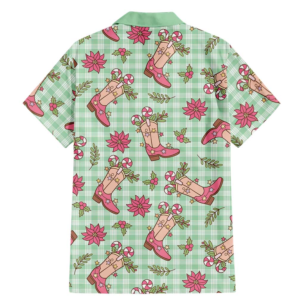 Green Paniolo Palaka Hawaiian Cowgirl Christmas Family Matching Puletasi and Hawaiian Shirt LT9 - Polynesian Pride