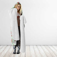 Green Paniolo Palaka Hawaiian Cowgirl Christmas Hooded Blanket - Polynesian Pride