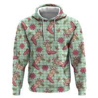 Green Paniolo Palaka Hawaiian Cowgirl Christmas Hoodie - Polynesian Pride