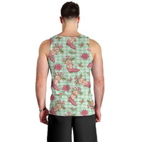 Green Paniolo Palaka Hawaiian Cowgirl Christmas Men Tank Top - Polynesian Pride