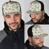 Green Paniolo Palaka Hawaiian Cowgirl Christmas Mesh Trucker Cap - Polynesian Pride