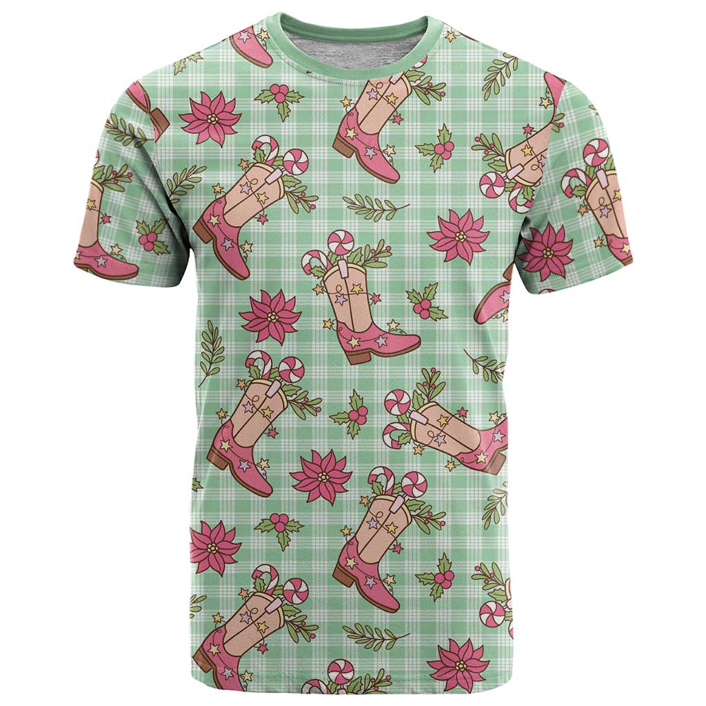 Green Paniolo Palaka Hawaiian Cowgirl Christmas T Shirt - Polynesian Pride