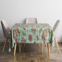 Green Paniolo Palaka Hawaiian Cowgirl Christmas Tablecloth - Polynesian Pride