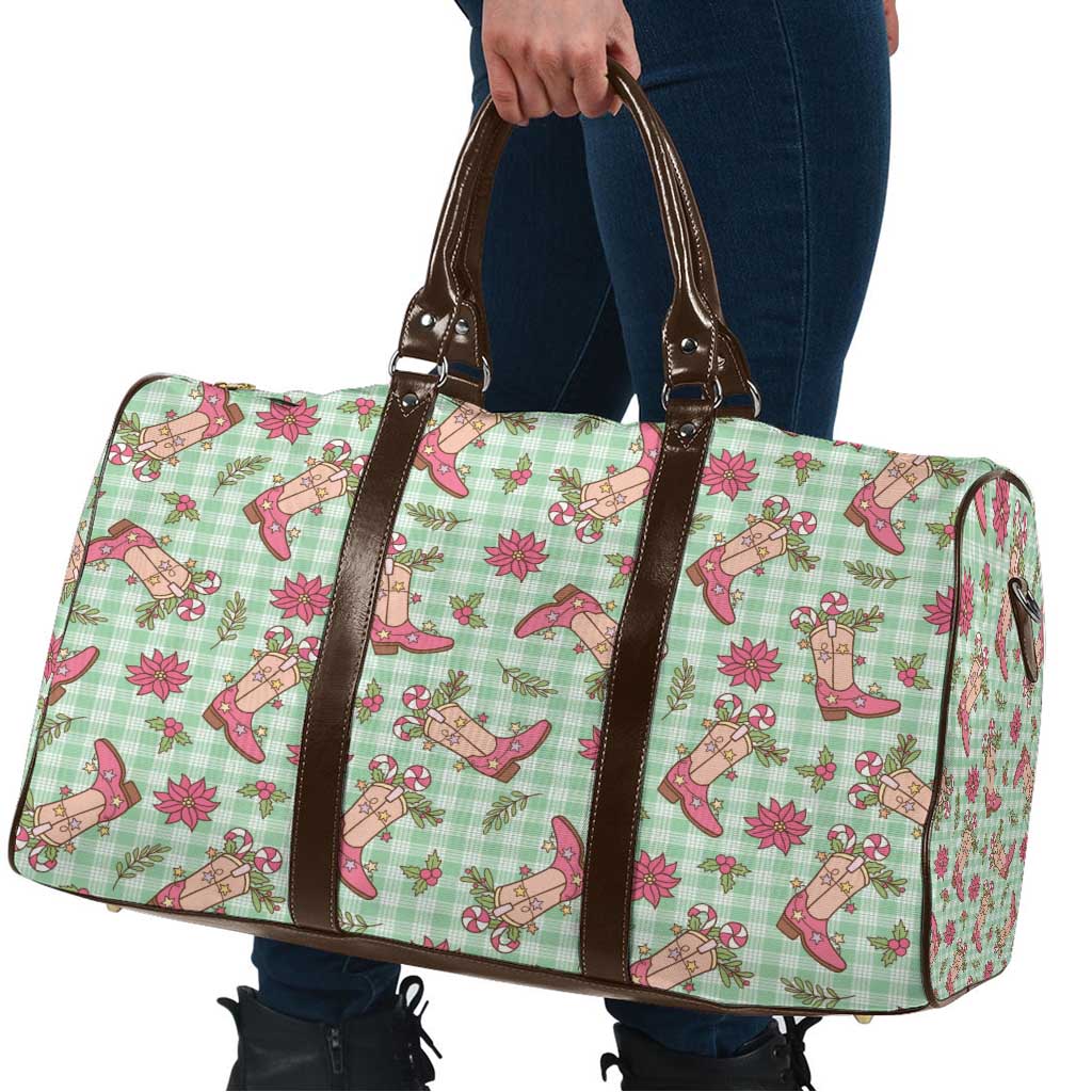 Green Paniolo Palaka Hawaiian Cowgirl Christmas Travel Bag - Polynesian Pride