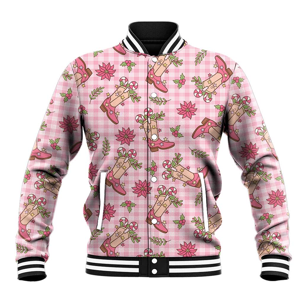 Pink Paniolo Palaka Hawaiian Cowgirl Christmas Baseball Jacket - Polynesian Pride