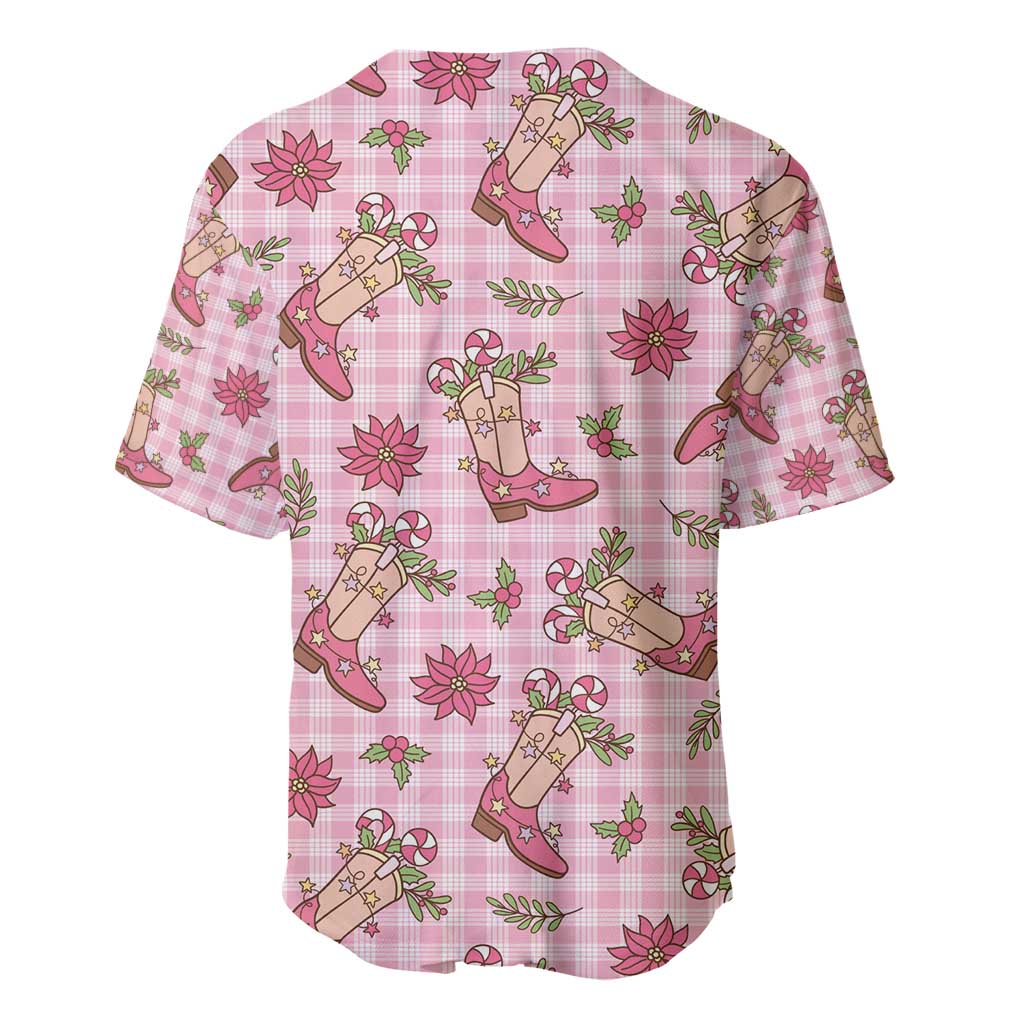 Pink Paniolo Palaka Hawaiian Cowgirl Christmas Baseball Jersey - Polynesian Pride
