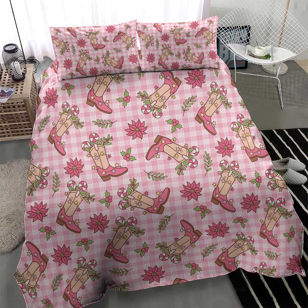 Pink Paniolo Palaka Hawaiian Cowgirl Christmas Bedding Set - Polynesian Pride