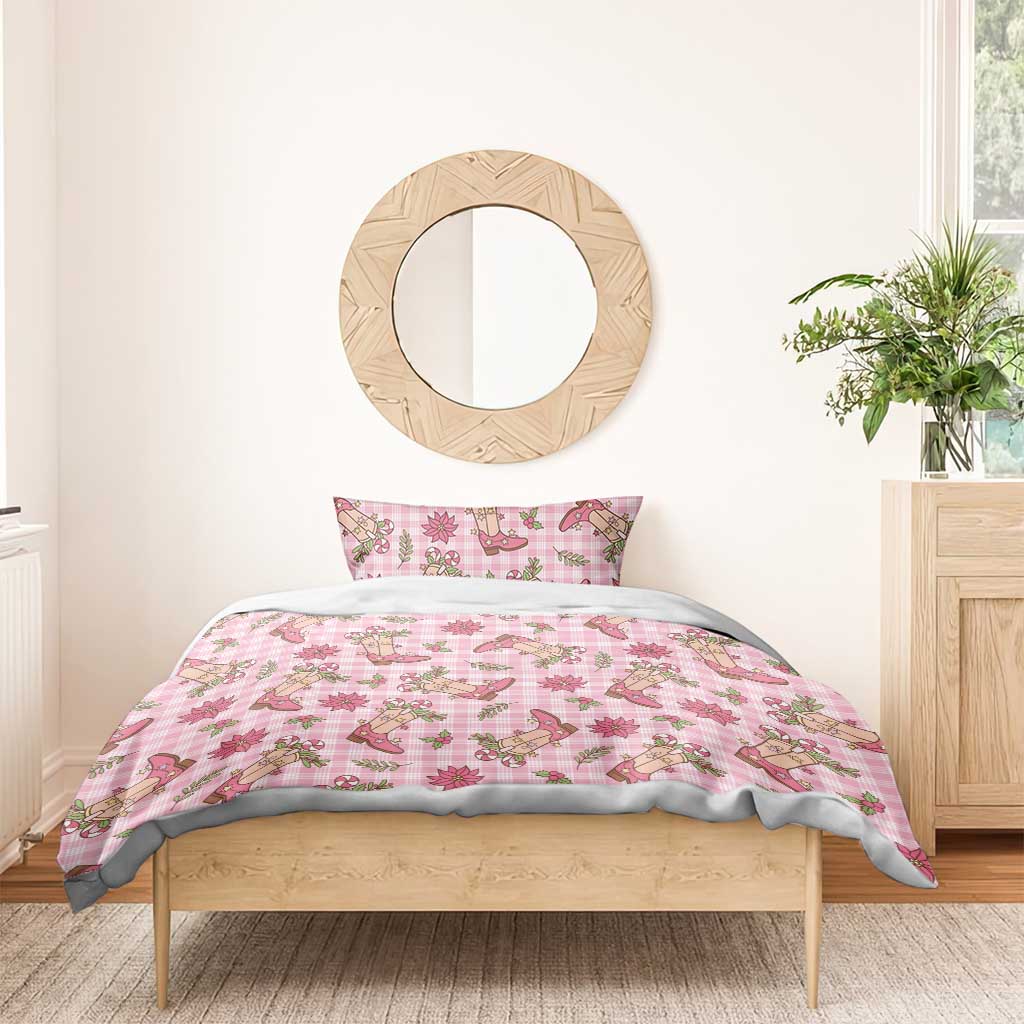 Pink Paniolo Palaka Hawaiian Cowgirl Christmas Bedding Set - Polynesian Pride