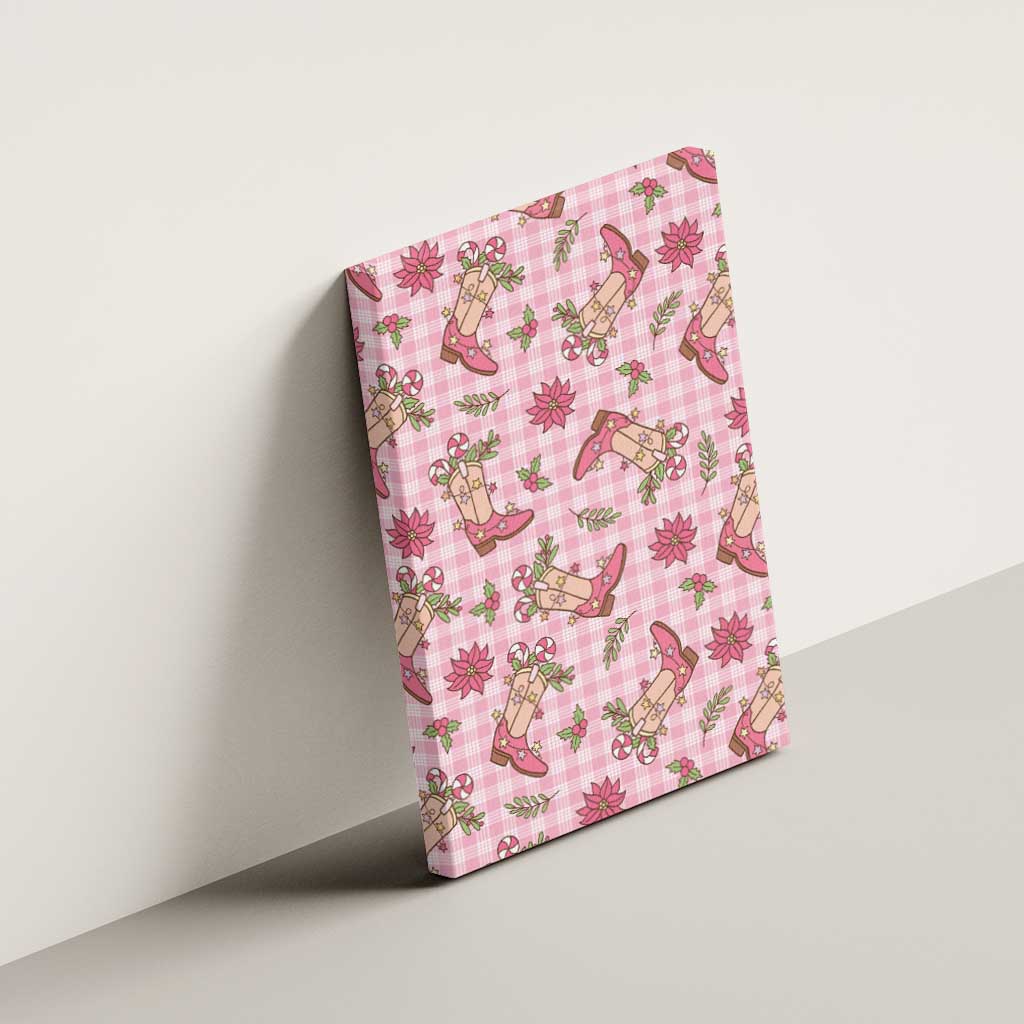 Pink Paniolo Palaka Hawaiian Cowgirl Christmas Canvas Wall Art - Polynesian Pride