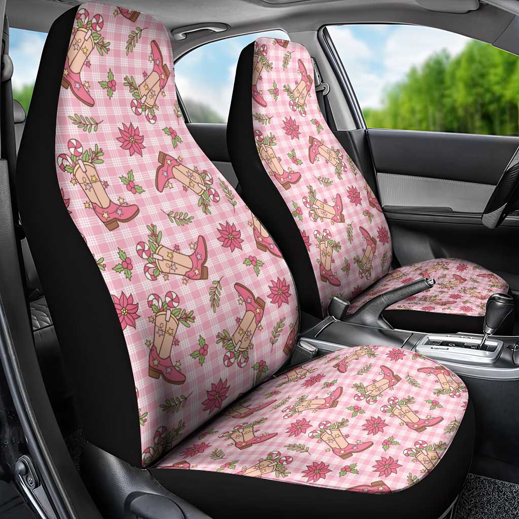 Pink Paniolo Palaka Hawaiian Cowgirl Christmas Car Seat Cover - Polynesian Pride