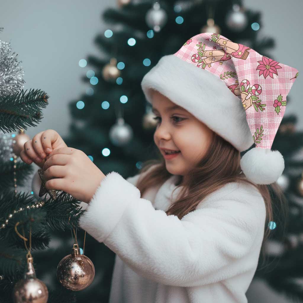 Pink Paniolo Palaka Hawaiian Cowgirl Christmas Santa Hat - Polynesian Pride