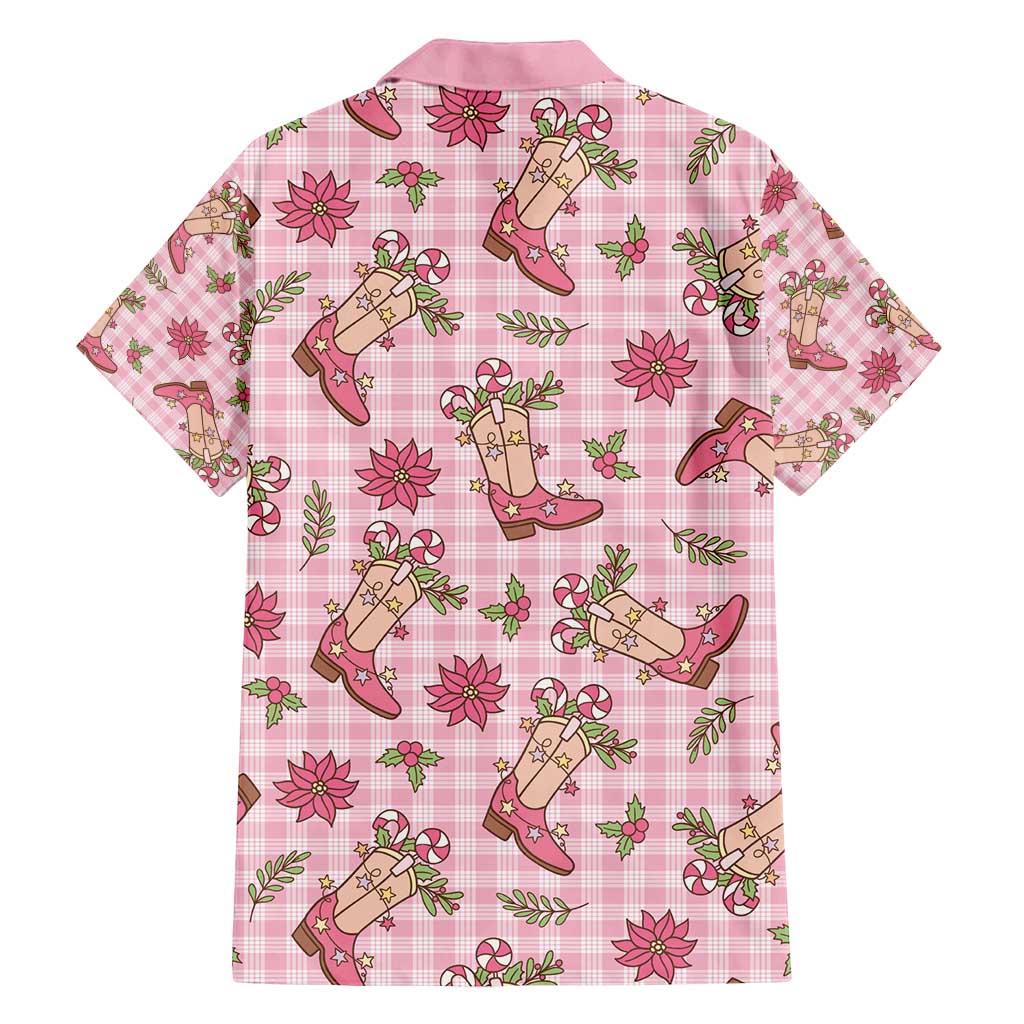 Pink Paniolo Palaka Hawaiian Cowgirl Christmas Family Matching Tank Maxi Dress and Hawaiian Shirt - Polynesian Pride