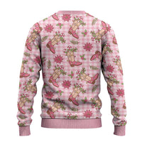 Pink Paniolo Palaka Hawaiian Cowgirl Christmas Ugly Christmas Sweater - Polynesian Pride