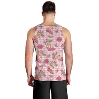 Pink Paniolo Palaka Hawaiian Cowgirl Christmas Men Tank Top - Polynesian Pride