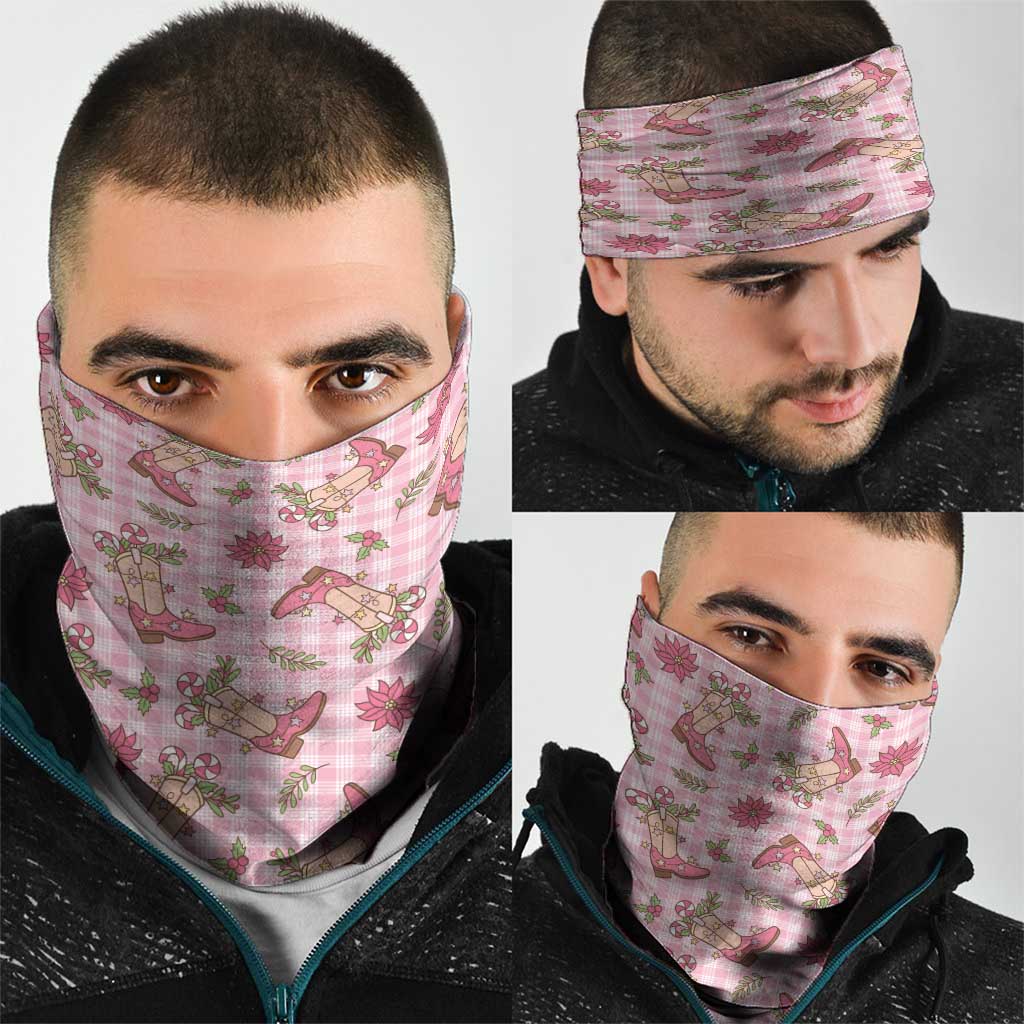 Pink Paniolo Palaka Hawaiian Cowgirl Christmas Neck Gaiter - Polynesian Pride