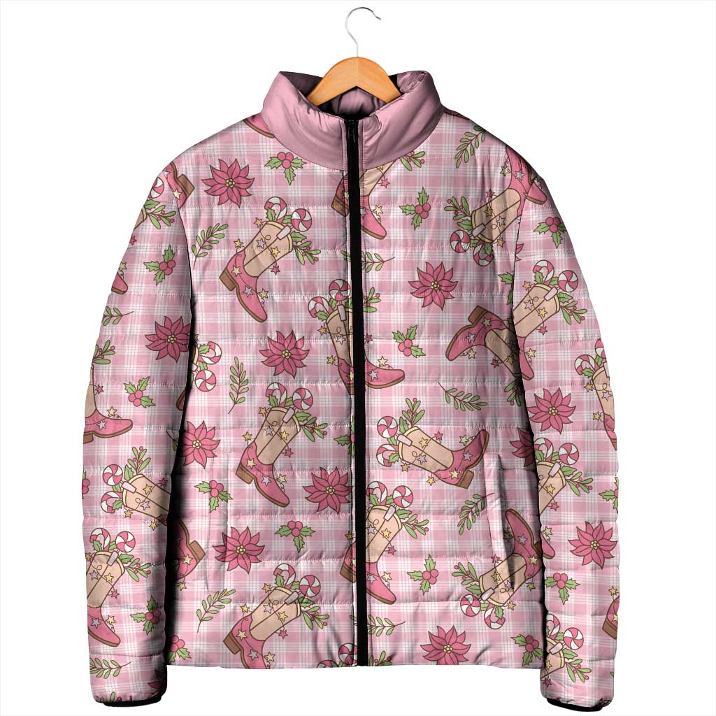 Pink Paniolo Palaka Hawaiian Cowgirl Christmas Padded Jacket - Polynesian Pride