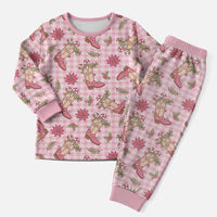 Pink Paniolo Palaka Hawaiian Cowgirl Christmas Pajama Set - Polynesian Pride