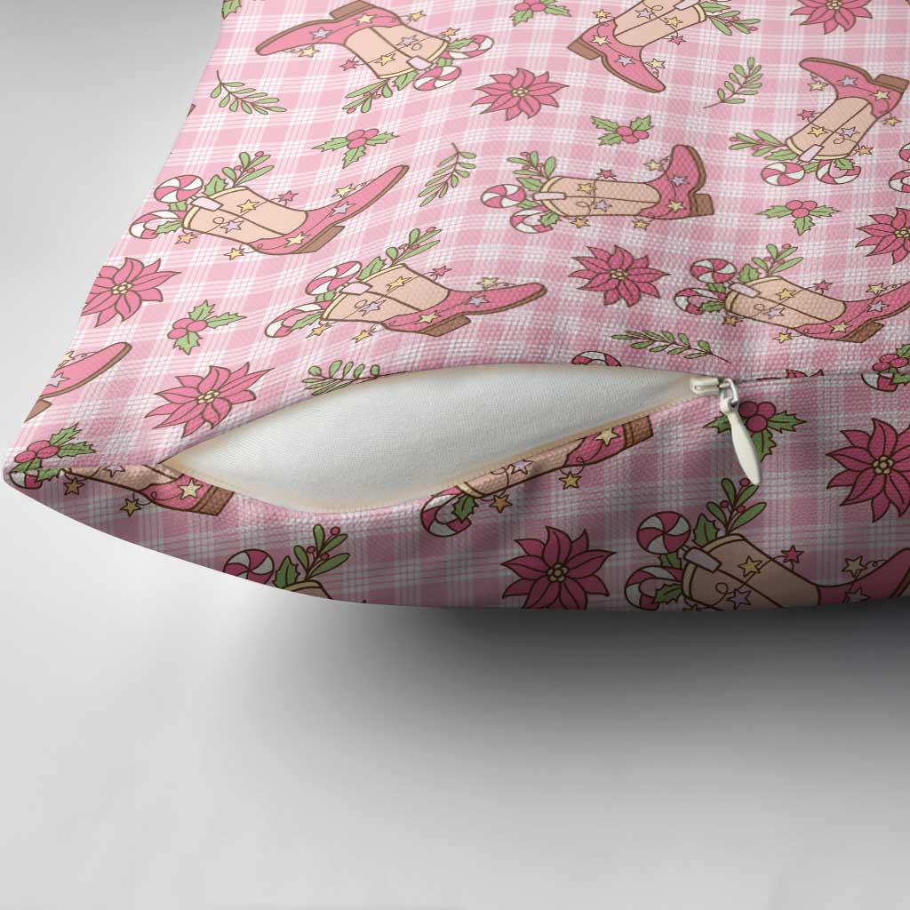 Pink Paniolo Palaka Hawaiian Cowgirl Christmas Pillow Cover - Polynesian Pride