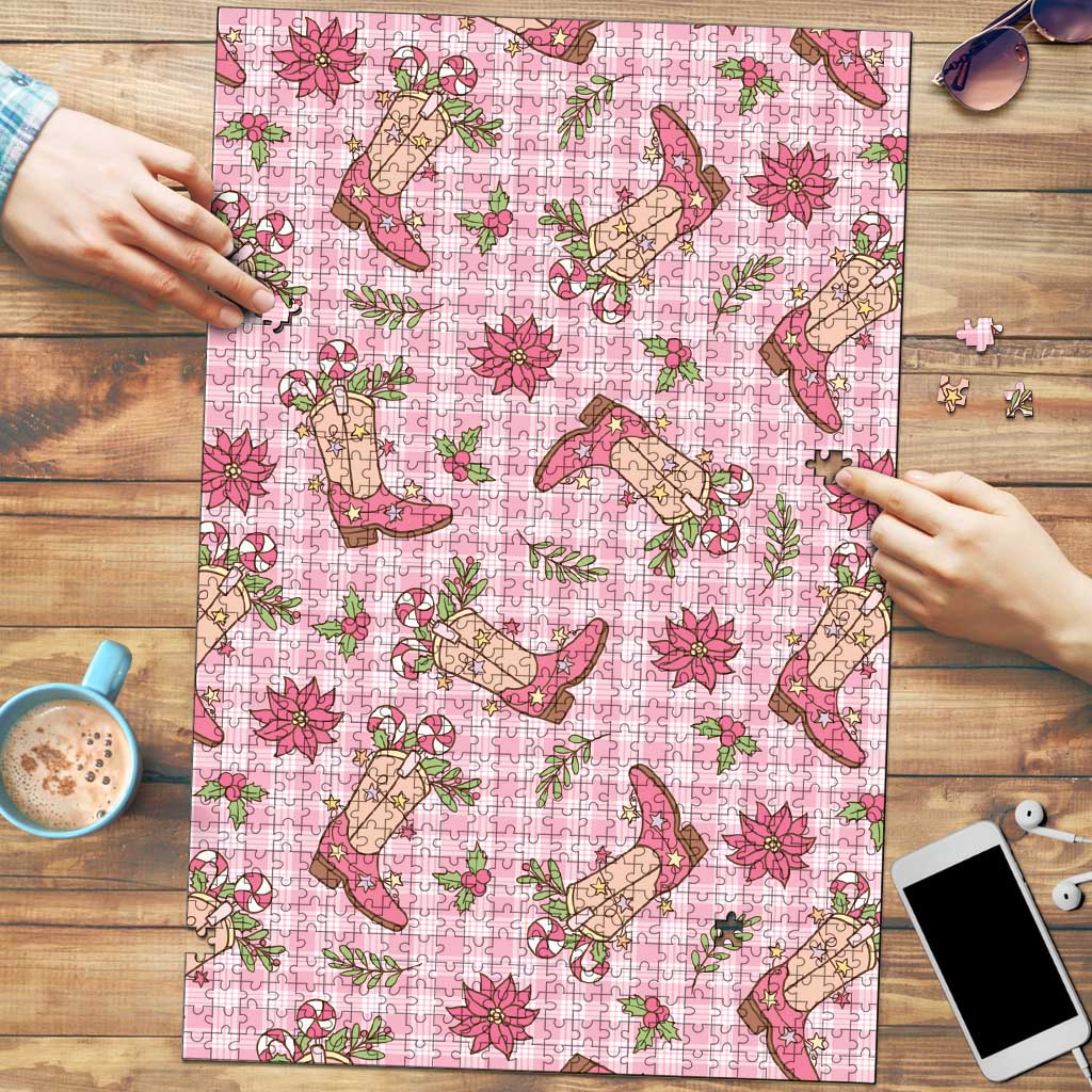 Pink Paniolo Palaka Hawaiian Cowgirl Christmas Puzzle - Polynesian Pride