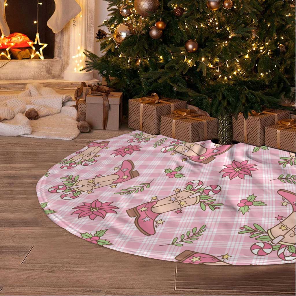 Pink Paniolo Palaka Hawaiian Cowgirl Christmas Tree Skirt - Polynesian Pride