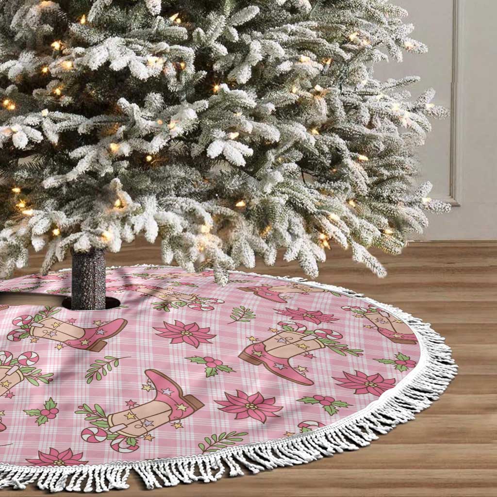 Pink Paniolo Palaka Hawaiian Cowgirl Christmas Tree Skirt - Polynesian Pride