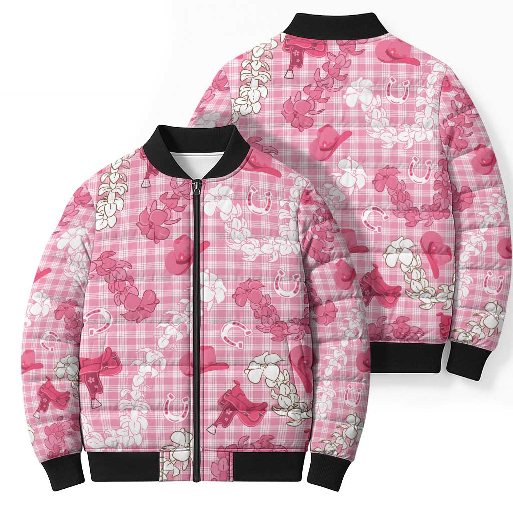 Paniolo Palaka Hawaiian Cowgirl Bomber Puffer Jacket - Polynesian Pride