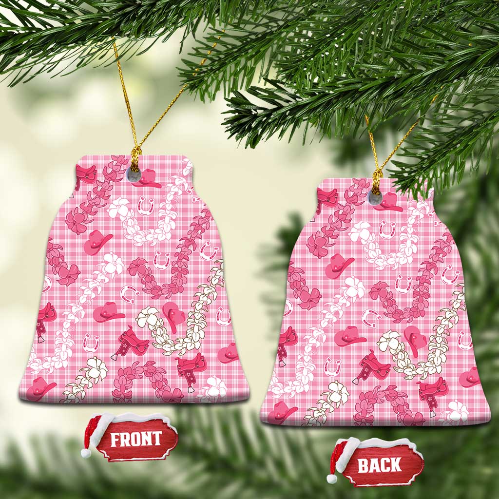 Paniolo Palaka Hawaiian Cowgirl Ceramic Ornament - Polynesian Pride