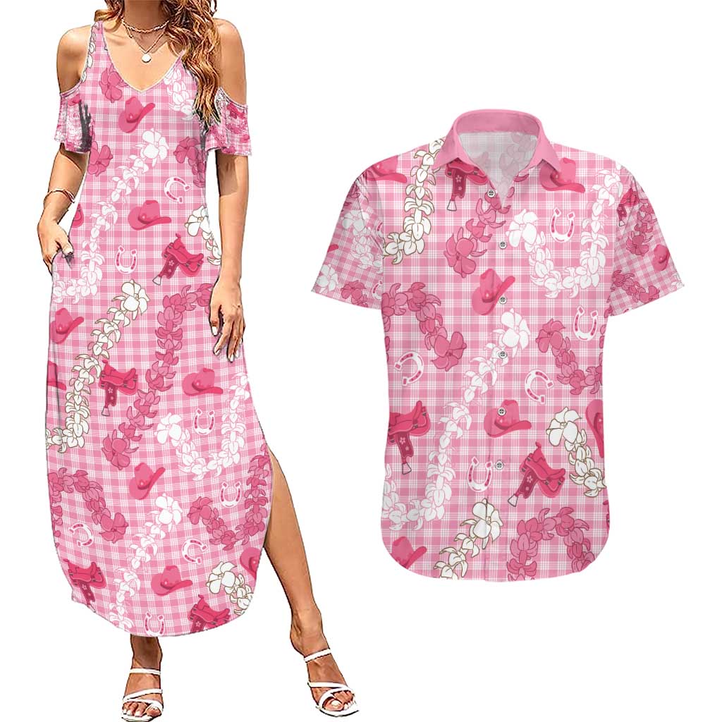 Paniolo Palaka Hawaiian Cowgirl Couples Matching Summer Maxi Dress and Hawaiian Shirt - Polynesian Pride