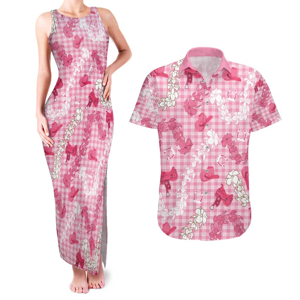 Paniolo Palaka Hawaiian Cowgirl Couples Matching Tank Maxi Dress and Hawaiian Shirt - Polynesian Pride