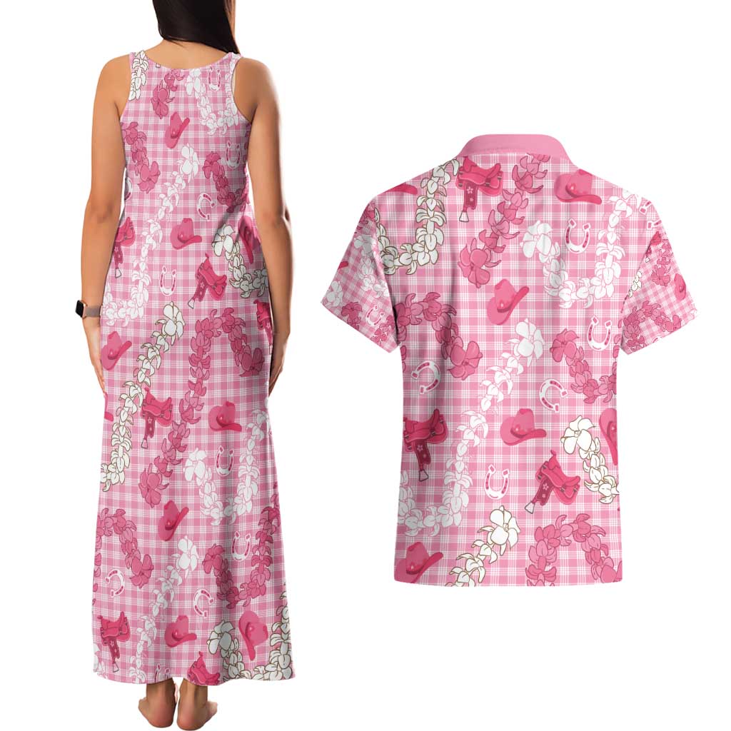 Paniolo Palaka Hawaiian Cowgirl Couples Matching Tank Maxi Dress and Hawaiian Shirt - Polynesian Pride