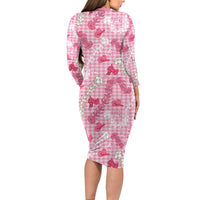 Paniolo Palaka Hawaiian Cowgirl Family Matching Long Sleeve Bodycon Dress and Hawaiian Shirt - Polynesian Pride