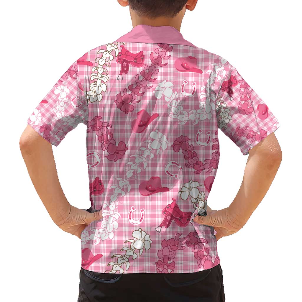 Paniolo Palaka Hawaiian Cowgirl Family Matching Short Sleeve Bodycon Dress and Hawaiian Shirt - Polynesian Pride