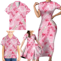 Paniolo Palaka Hawaiian Cowgirl Family Matching Short Sleeve Bodycon Dress and Hawaiian Shirt - Polynesian Pride