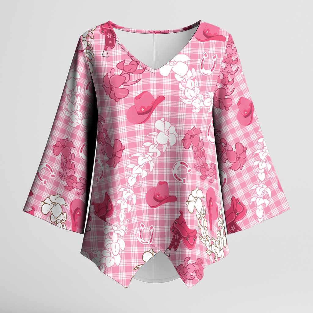 Paniolo Palaka Hawaiian Cowgirl Kimono Sleeve Blouse - Polynesian Pride