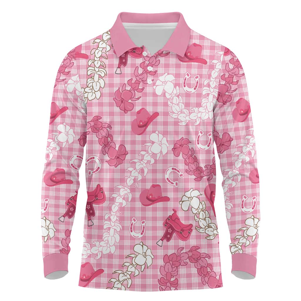 Paniolo Palaka Hawaiian Cowgirl Long Sleeve Polo Shirt - Polynesian Pride