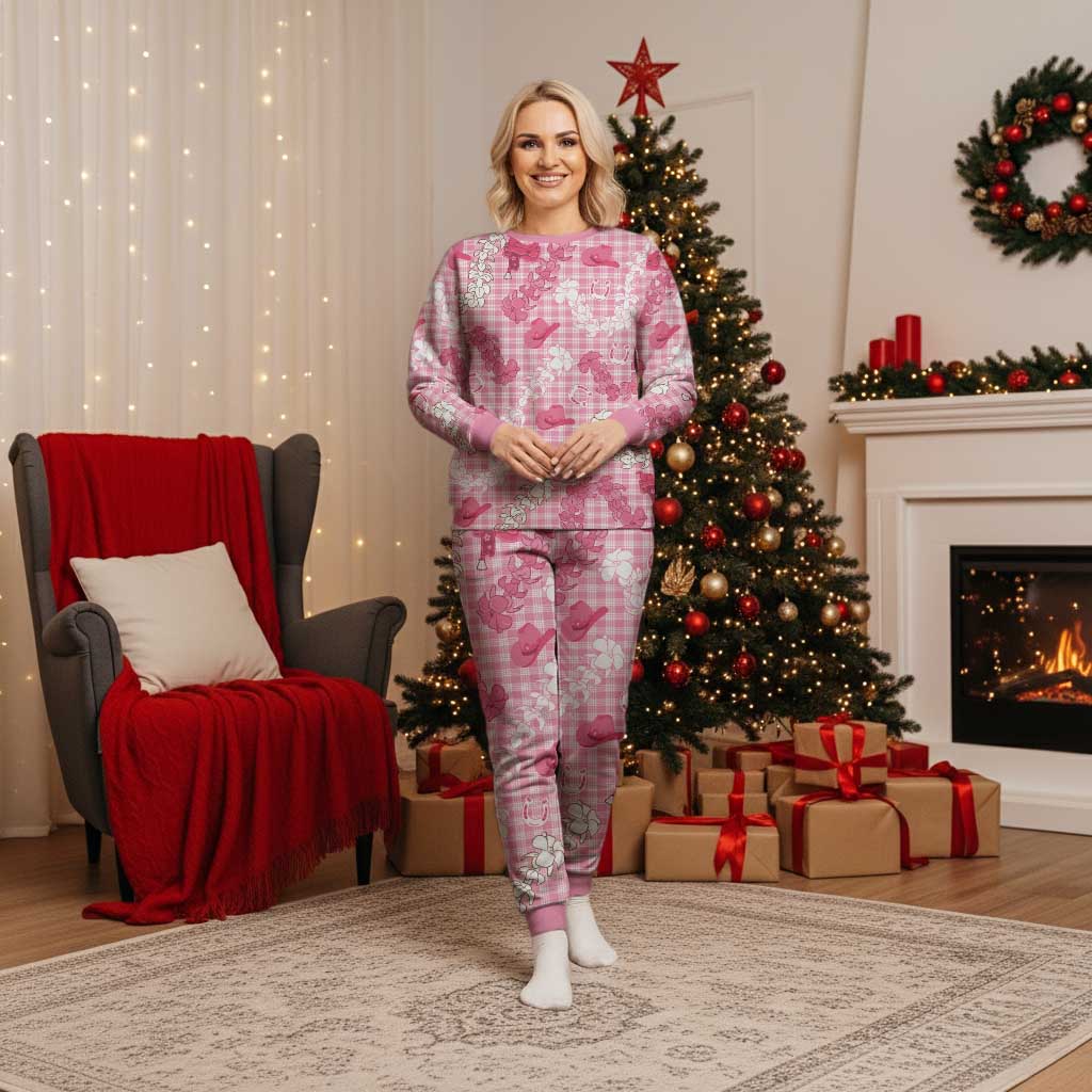 Paniolo Palaka Hawaiian Cowgirl Christmas Pajama Set - Polynesian Pride