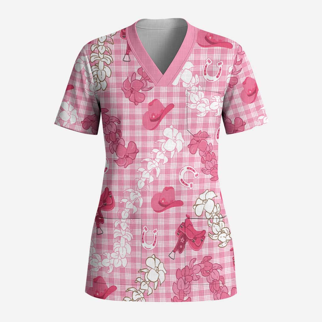 Paniolo Palaka Hawaiian Cowgirl Scrub Top - Polynesian Pride