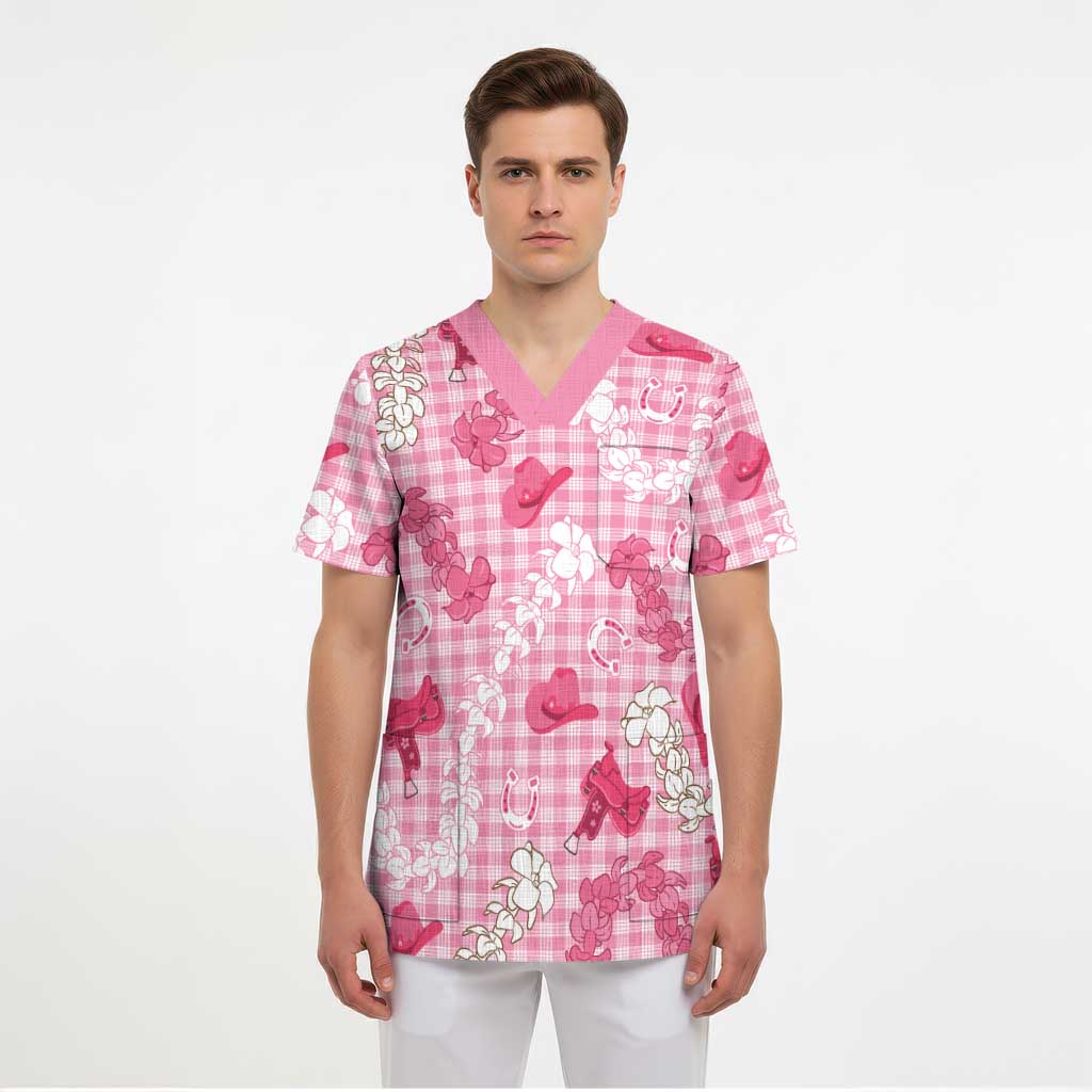 Paniolo Palaka Hawaiian Cowgirl Scrub Top - Polynesian Pride